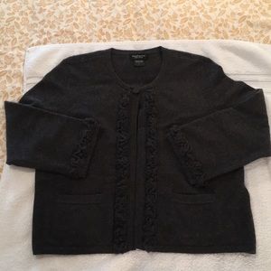 Lord and Taylor 100% cashmere grey cardigan